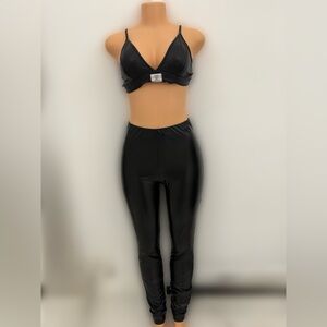 2 piece leather pants set